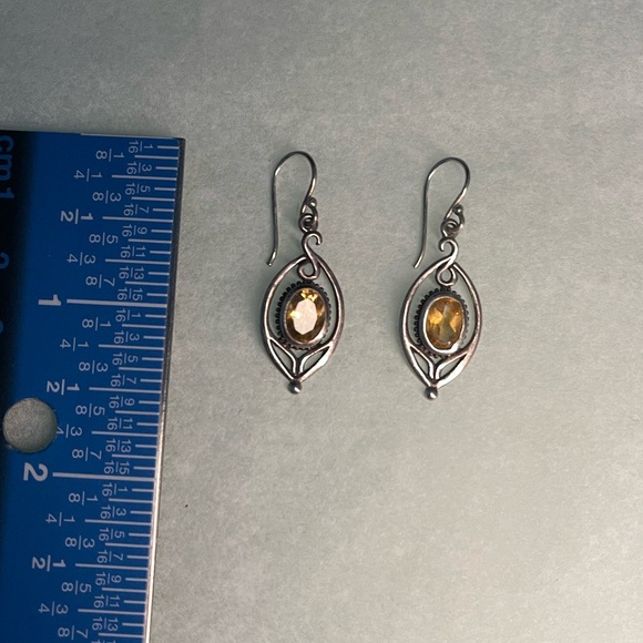 Sterling silver with citrine earrings circa early 2000s. - Picture 3 of 5